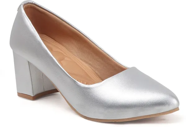 Silver_Synthetic_Leather_Heels_For_Women