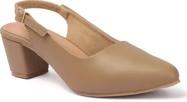 Beige_Synthetic_Leather_Heels_For_Women