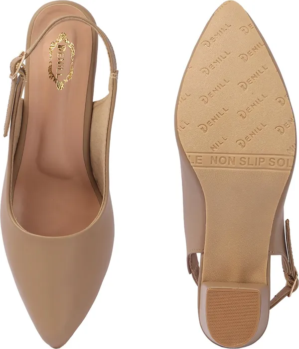 Beige_Synthetic_Leather_Heels_For_Women
