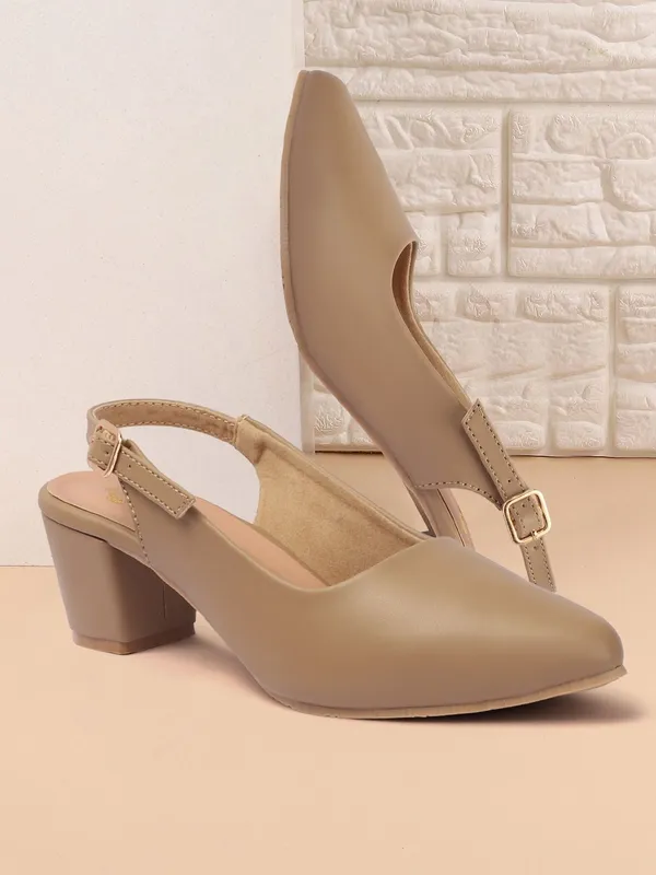 Beige_Synthetic_Leather_Heels_For_Women