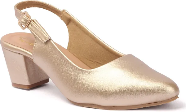 Gold_Synthetic_Leather_Heels_For_Women