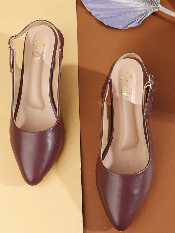 Maroon_Synthetic_Leather_Heels_For_Women