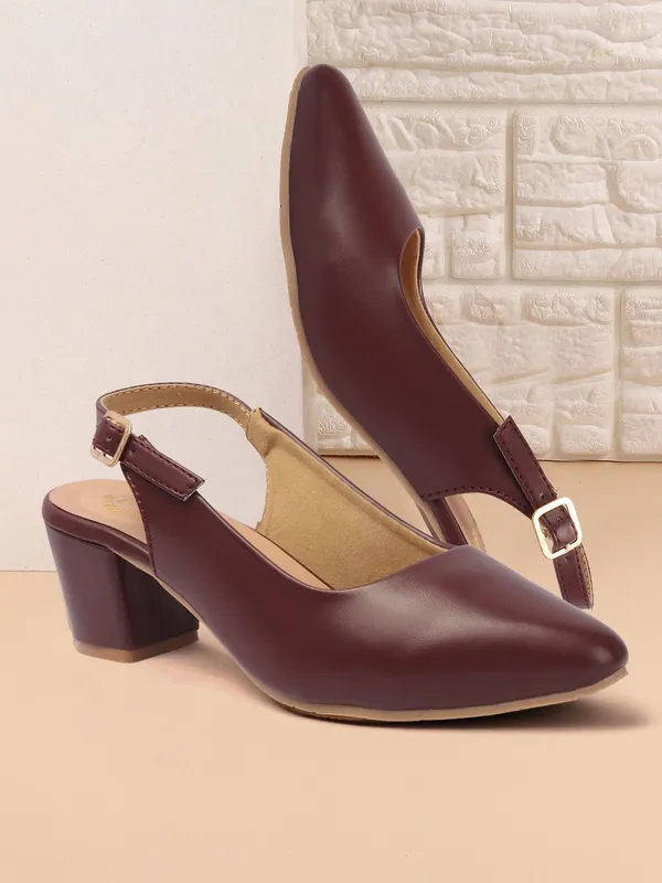 Maroon_Synthetic_Leather_Heels_For_Women