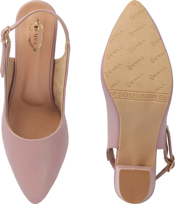 Pink_Synthetic_Leather_Heels_For_Women