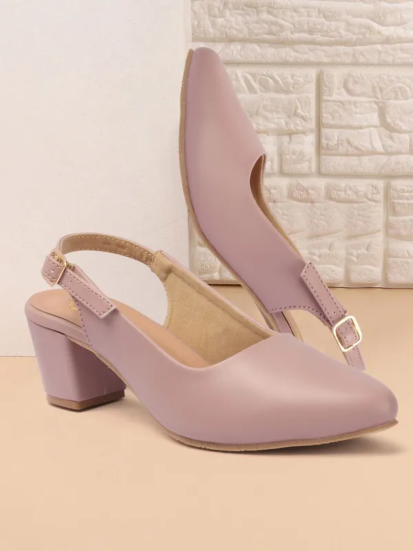 Pink_Synthetic_Leather_Heels_For_Women