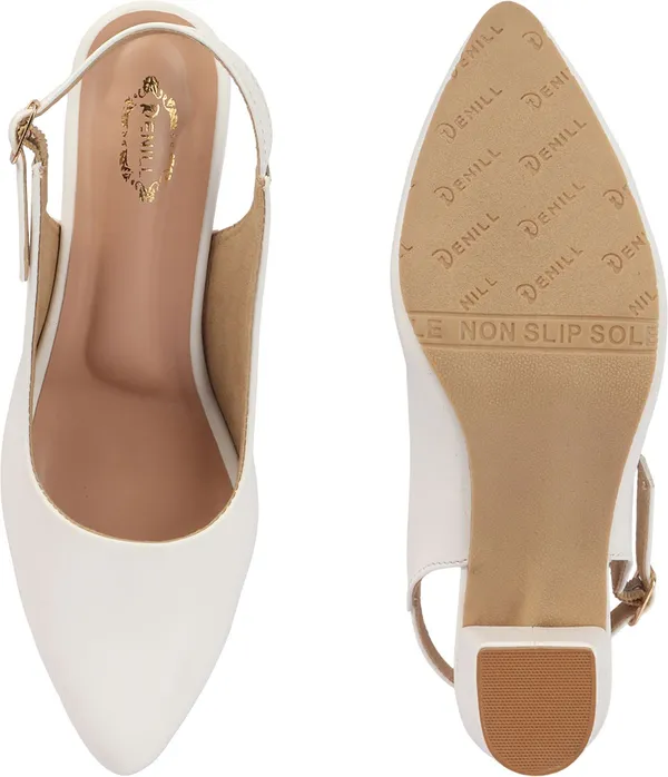 White_Synthetic_Leather_Heels_For_Women