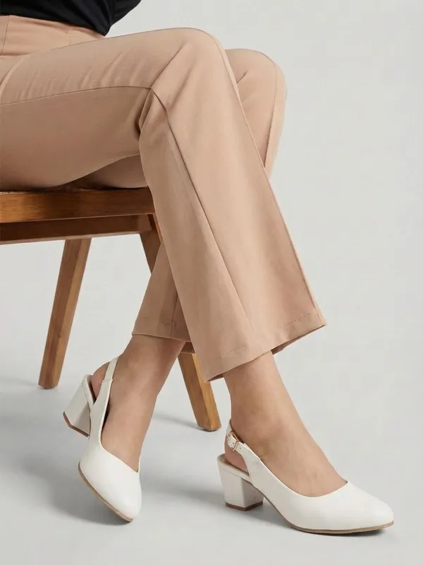 White_Synthetic_Leather_Heels_For_Women
