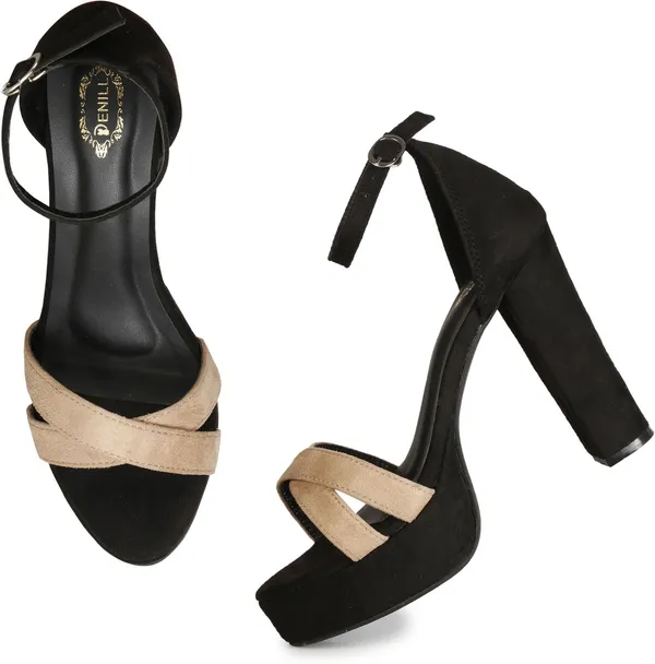 Beige_Synthetic_Leather_Heels_For_Women
