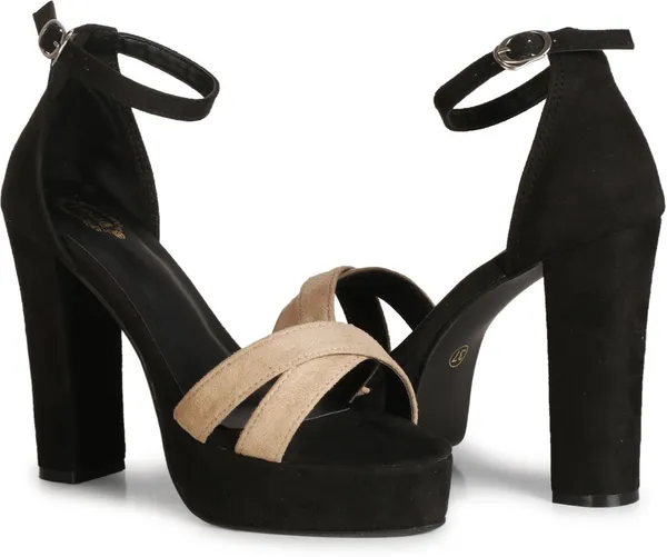 Beige_Synthetic_Leather_Heels_For_Women