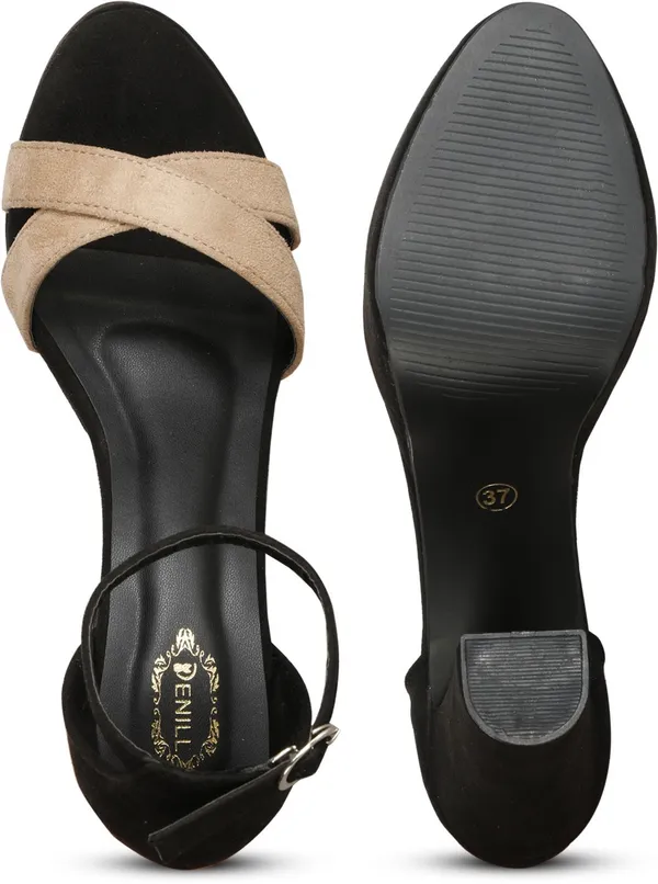Beige_Synthetic_Leather_Heels_For_Women