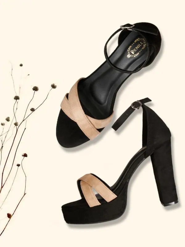 Beige_Synthetic_Leather_Heels_For_Women