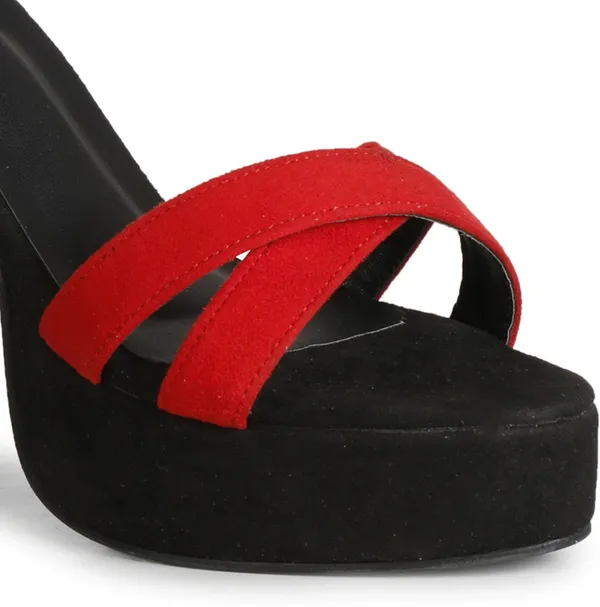 Red_Synthetic_Leather_Heels_For_Women