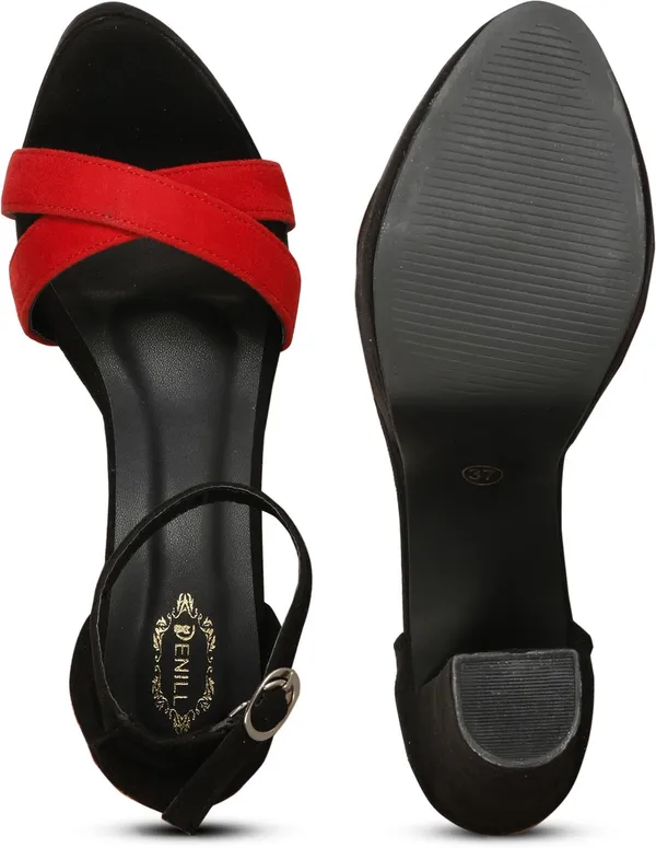 Red_Synthetic_Leather_Heels_For_Women