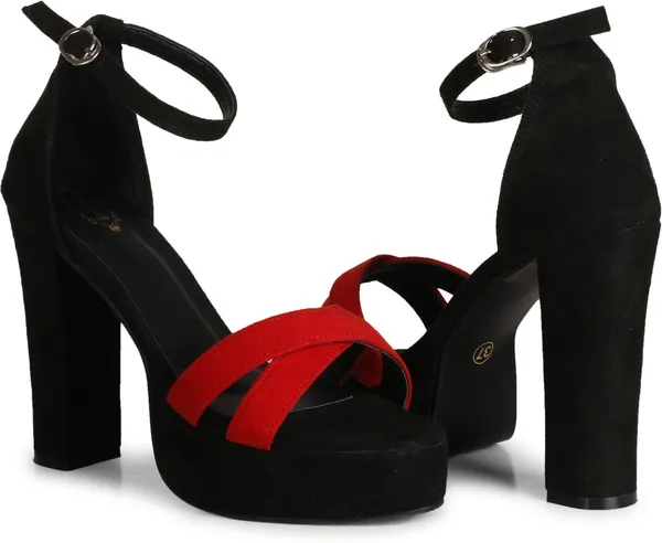 Red_Synthetic_Leather_Heels_For_Women