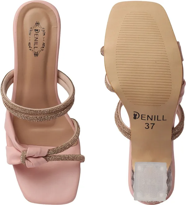 Pink_Synthetic_Leather_Heels_For_Women