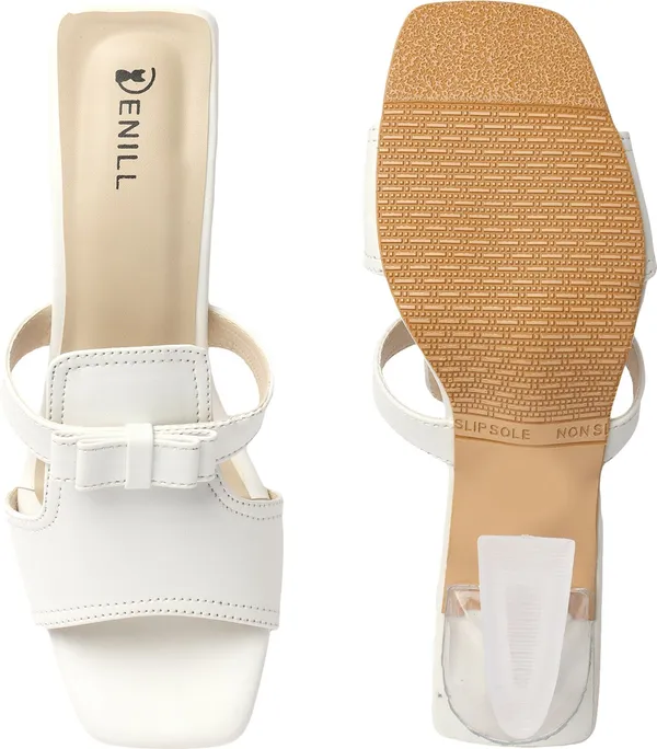 White_Synthetic_Leather_Heels_For_Women