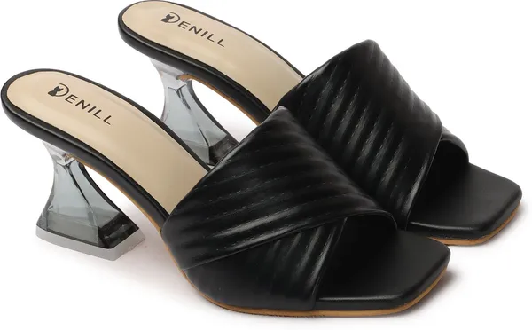 Black_Synthetic_Leather_Heels_For_Women