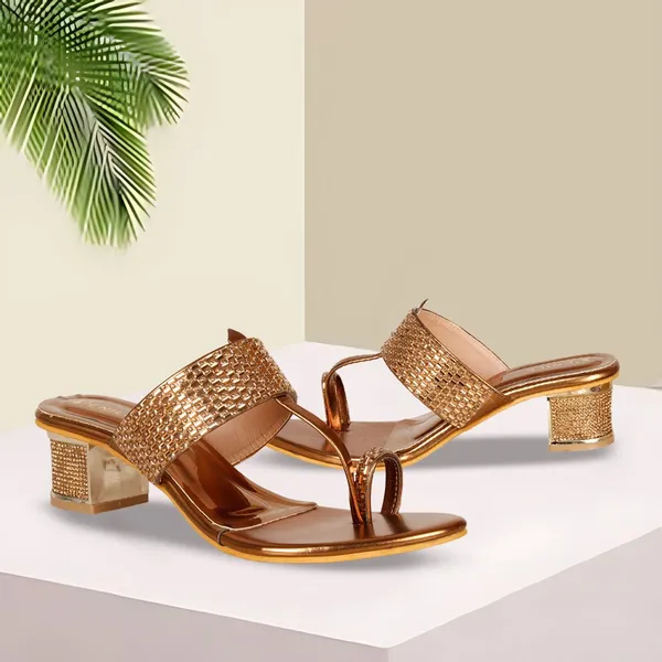Copper_Synthetic_Leather_Heels_For_Women