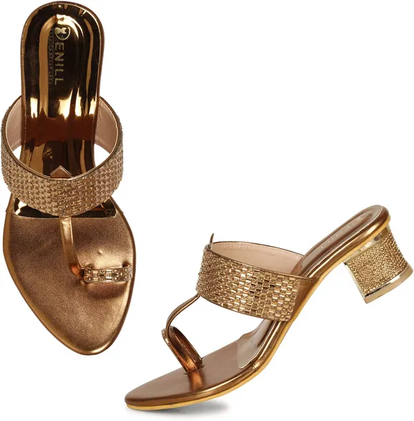 Copper_Synthetic_Leather_Heels_For_Women