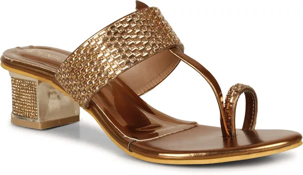 Copper_Synthetic_Leather_Heels_For_Women