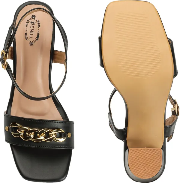 Black_Synthetic_Leather_Heels_For_Women