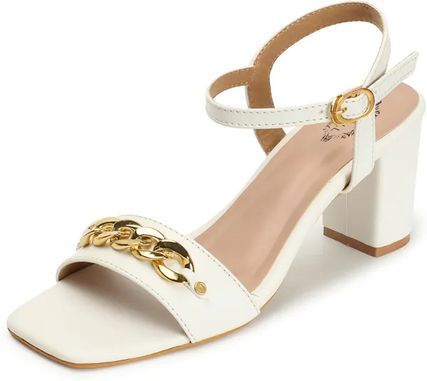 White_Synthetic_Leather_Heels_For_Women