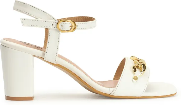 White_Synthetic_Leather_Heels_For_Women
