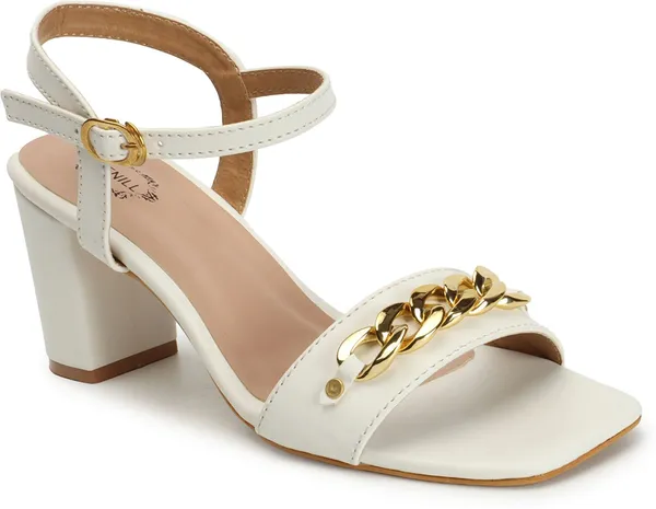 White_Synthetic_Leather_Heels_For_Women