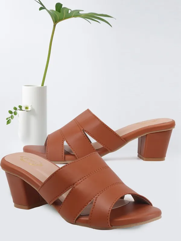 Tan_Synthetic_Leather_Heels_For_Women
