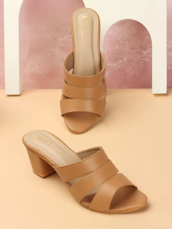 Tan_Synthetic_Leather_Heels_For_Women