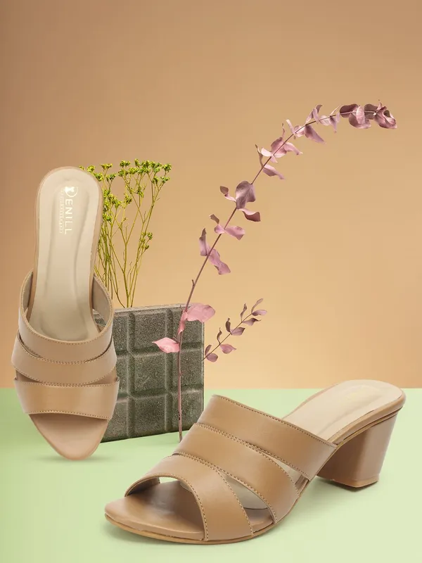Tan_Synthetic_Leather_Heels_For_Women
