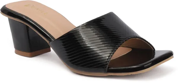 Black_Synthetic_Leather_Heels_For_Women