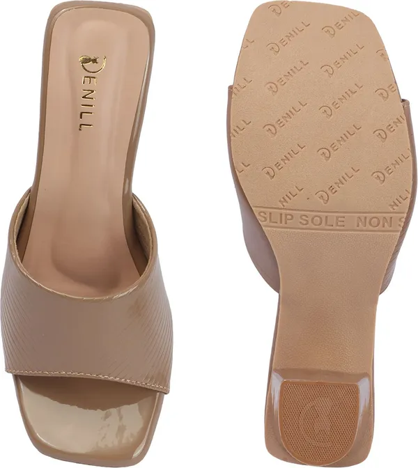 Beige_Synthetic_Leather_Heels_For_Women