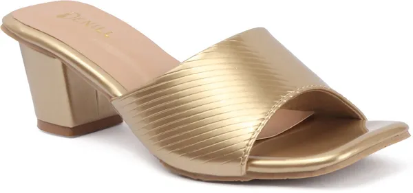Gold_Synthetic_Leather_Heels_For_Women