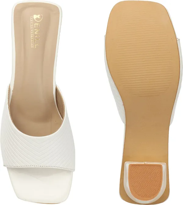 White_Synthetic_Leather_Heels_For_Women
