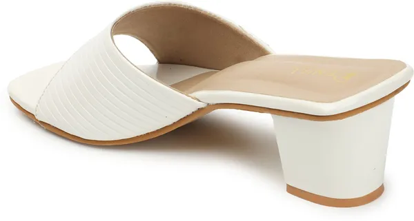 White_Synthetic_Leather_Heels_For_Women