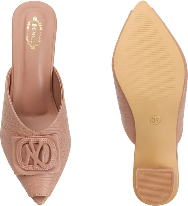 Pink_Synthetic_Leather_Heels_For_Women
