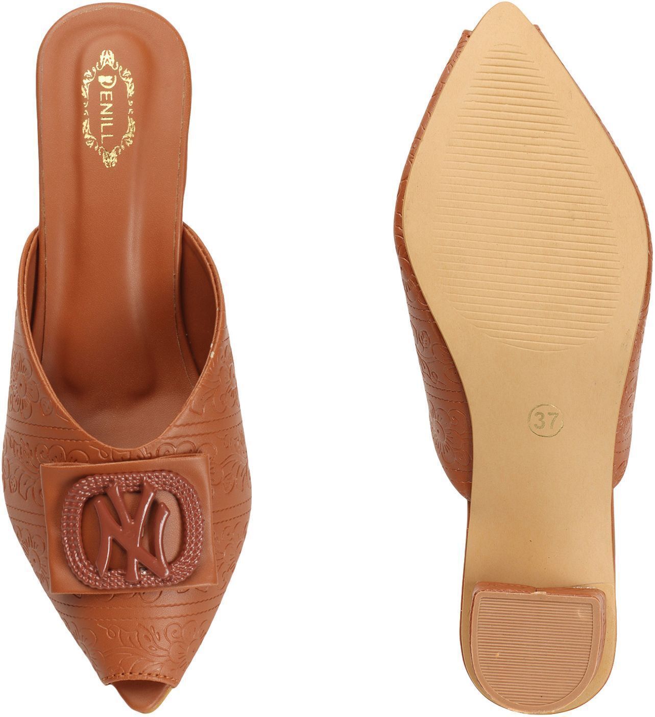 Tan_Synthetic_Leather_Heels_For_Women
