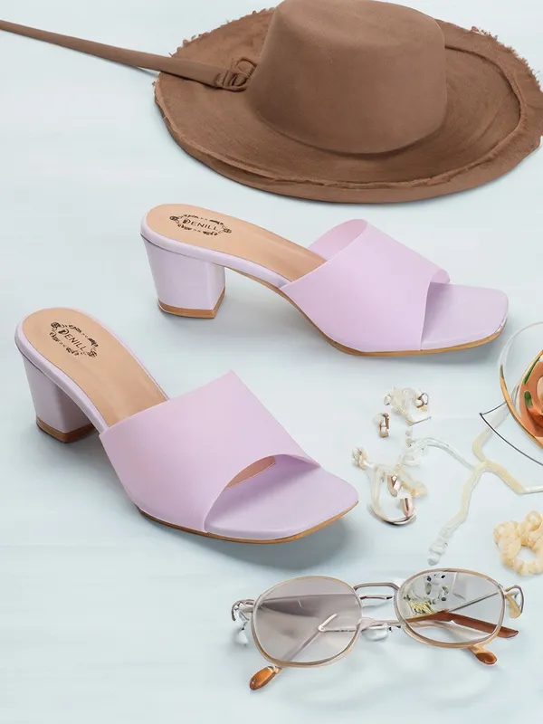 Purple_Synthetic_Leather_Heels_For_Women