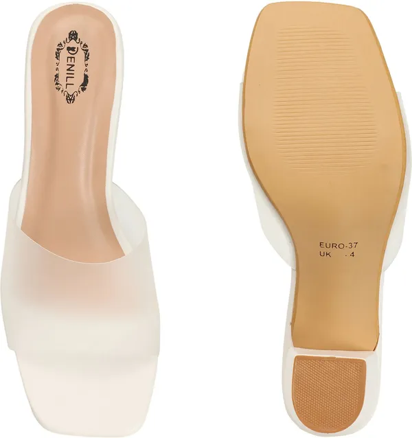 White_Synthetic_Leather_Heels_For_Women