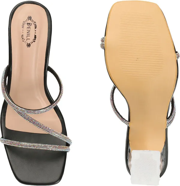 Black_Synthetic_Leather_Heels_For_Women