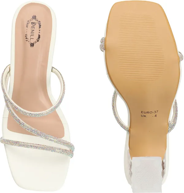 White_Synthetic_Leather_Heels_For_Women