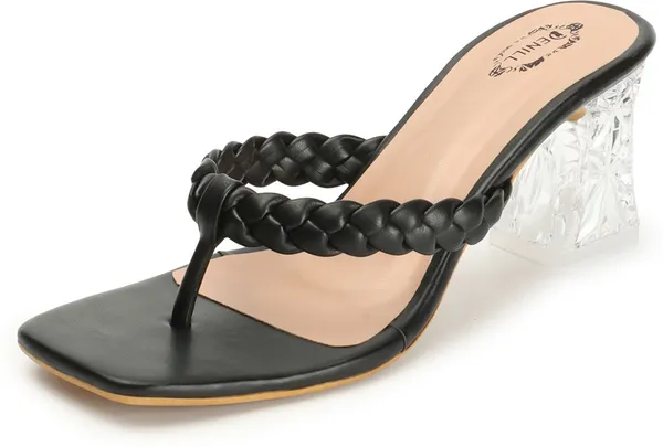 Black_Synthetic_Leather_Heels_For_Women