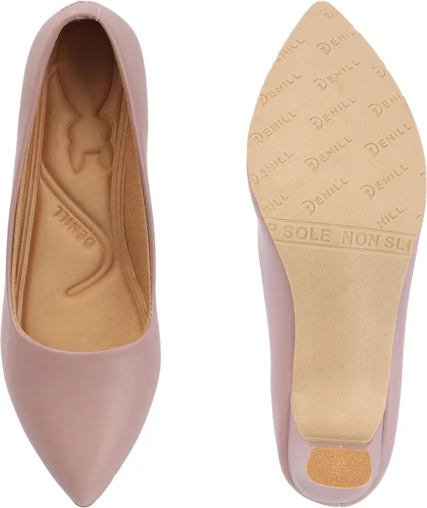 Pink_Synthetic_Leather_Heels_For_Women