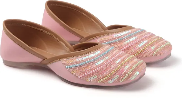 Pink_Synthetic_Leather_Bellies_For_Women
