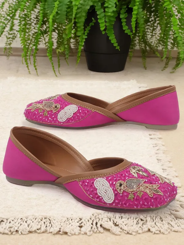 Rose_Synthetic_Leather_Party_Slip_On_Bellies_For_Women