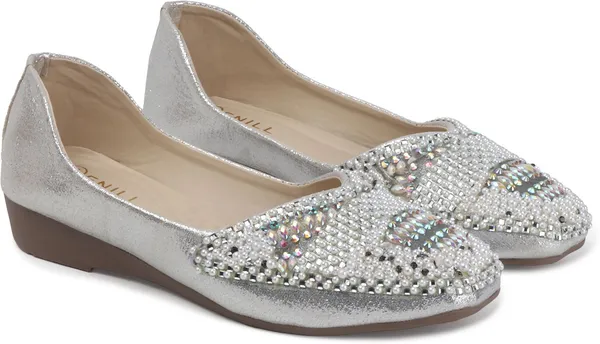 Silver_Synthetic_Leather_Party_Slip_On_Bellies_For_Women