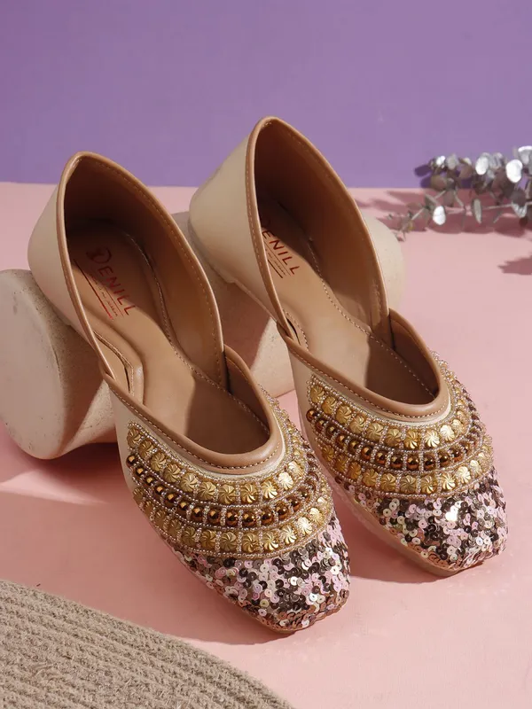 Beige_Synthetic_Leather_Bellies_For_Women