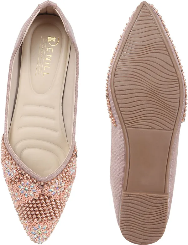 Peach_Synthetic_Leather_Party_Slip_On_Bellies_For_Women