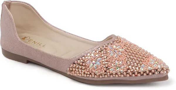 Peach_Synthetic_Leather_Party_Slip_On_Bellies_For_Women